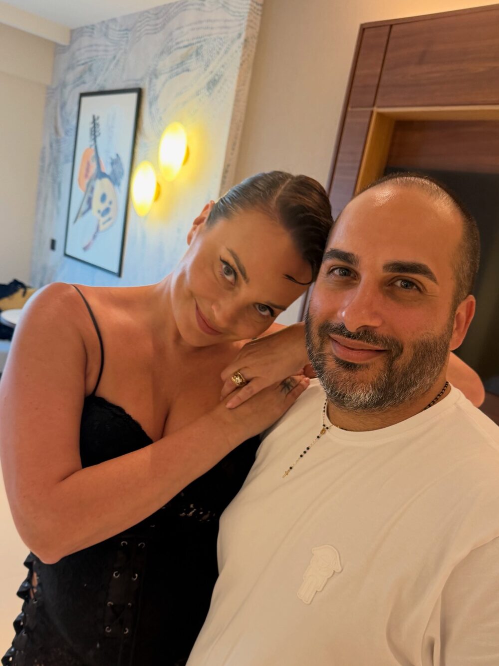 Francesco Varamo with a client, styled on location