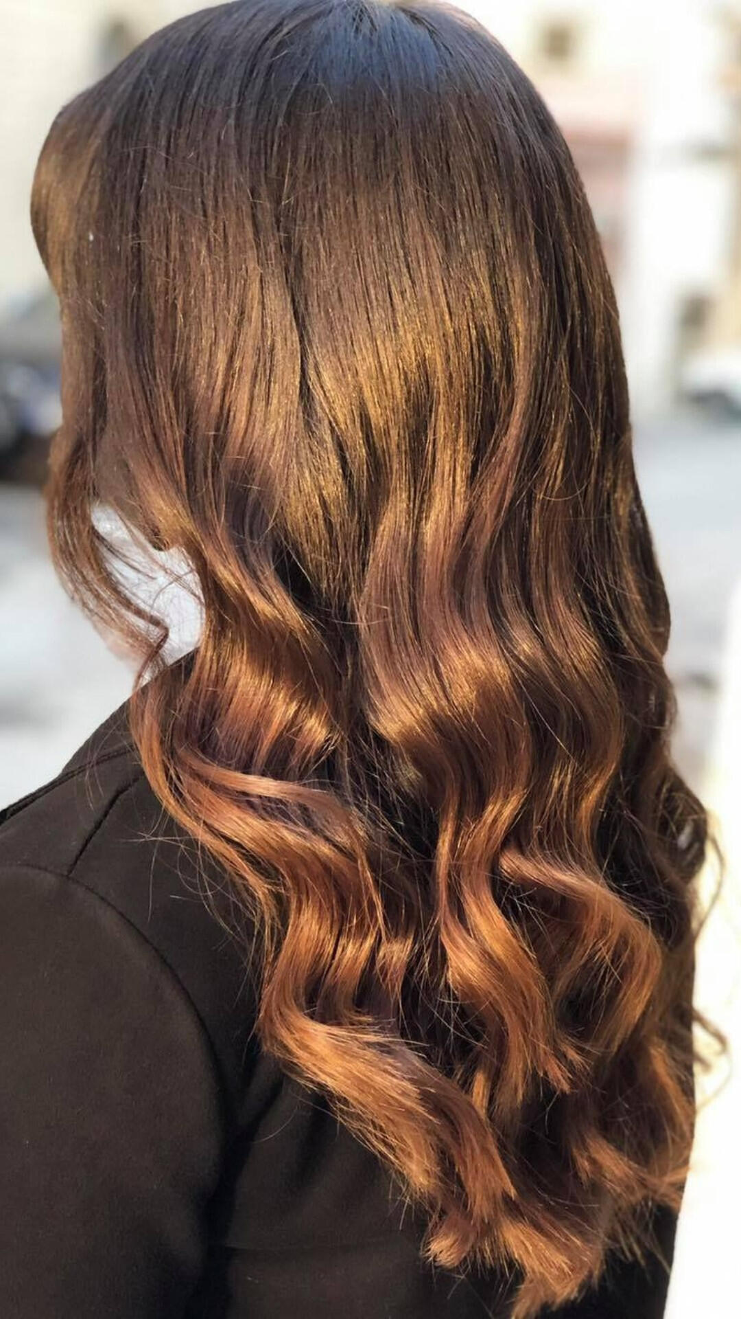 Long brown hair with Silayage highlights